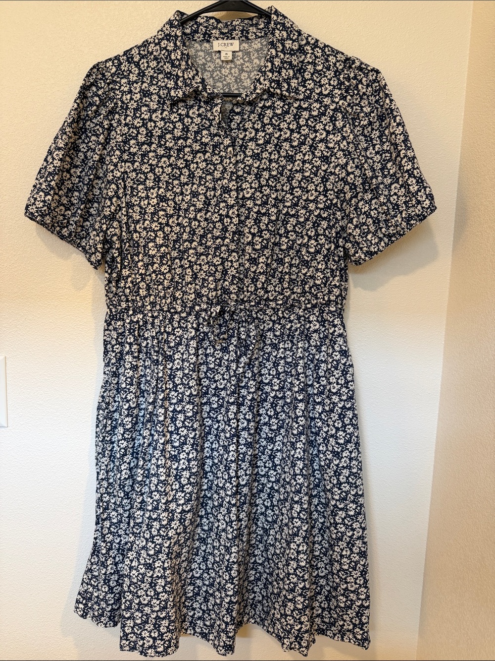 J. Crew Navy and White Floral Mini Dress